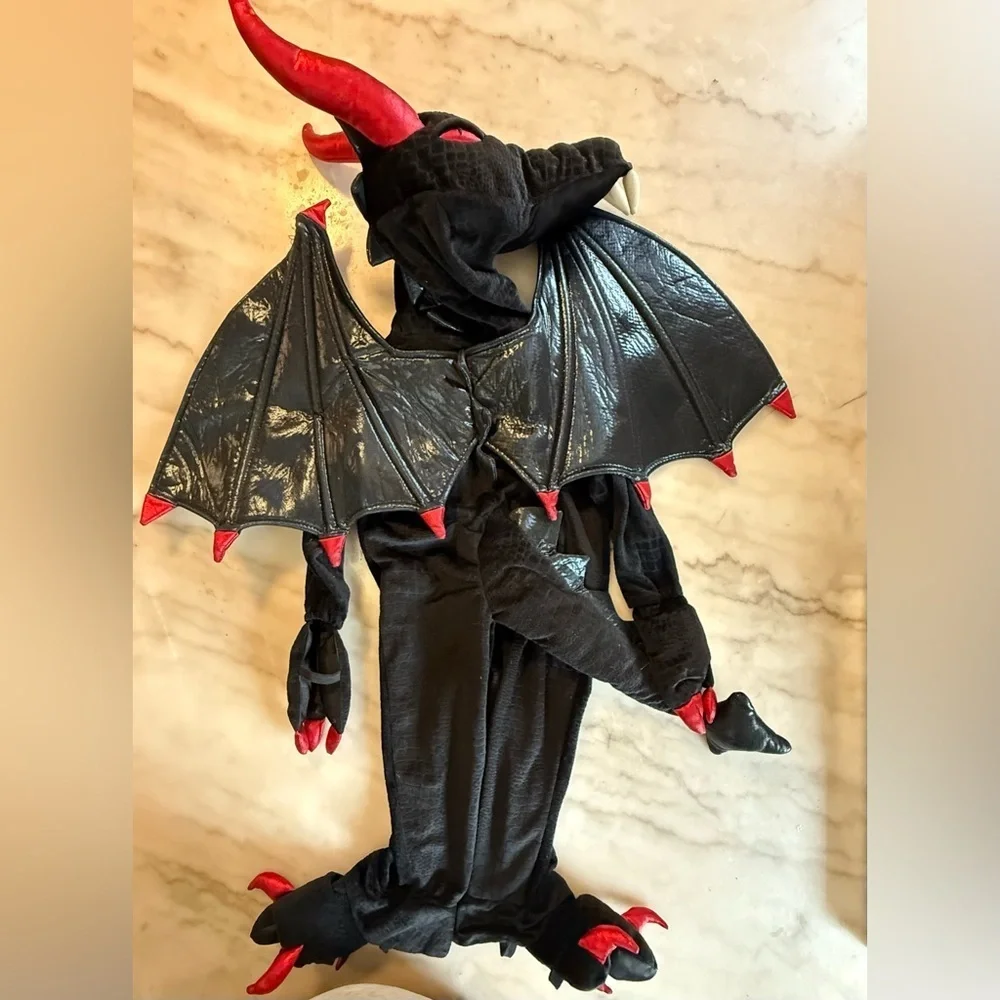Dream Play Imagine Black and Red Dragon Costume Toddler 3T Halloween